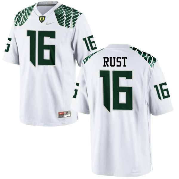 Men #16 Ronnie Rust Oregon Ducks College Football Jerseys-White